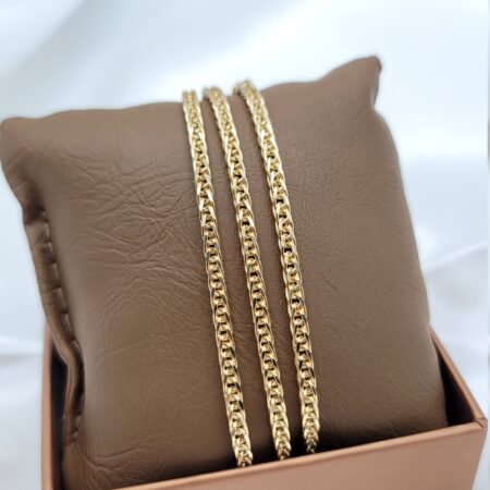 Solid 14K Gold Franco Smooth and Shiny Chain 3mm 21.5 inches