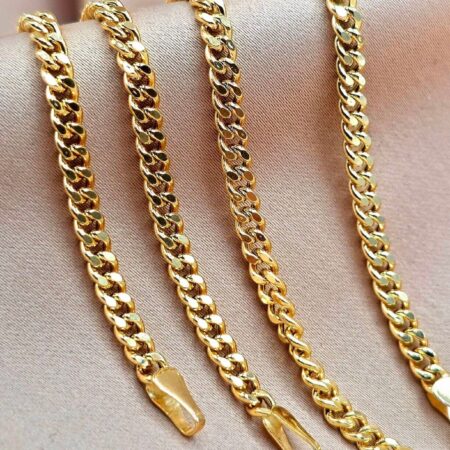 Solid 18K Gold Miami Cuban Bracelets 2-3mm Thick