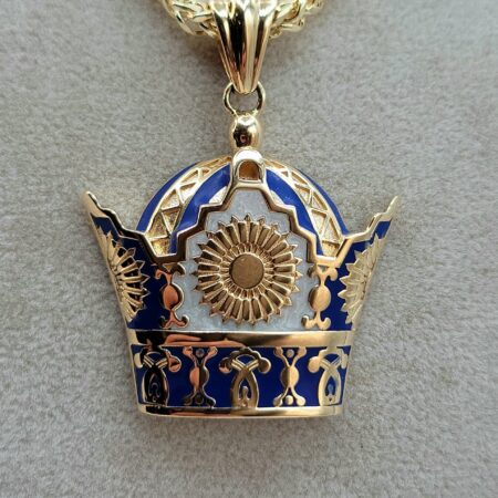 Solid 18K Gold Crown Pendant 12gr