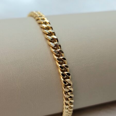 Solid 14K Gold Curb Cuban Bracelet Chain Bracelet 6mm width 7-9 inch Length