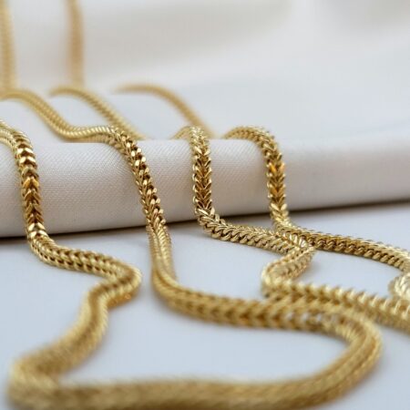 Solid 14K Gold Foxtail Franco Chain Necklace 2.80mm Thick 18-25.5 inch Length