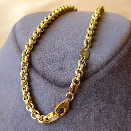 Solid 18K Gold Rolo Chain Bracelet 5mm Thick