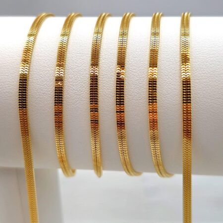 Solid 18K Gold Box Bismark Chain Necklace 3mm Thick 16-23.75 inch Length