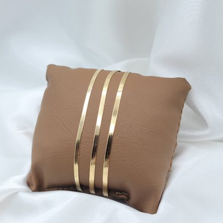 Solid 14K Gold Flat Herringbone Bracelet 3mm 7.5inch Length