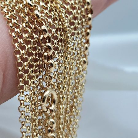 Solid 18K Gold Rolo Links Chain 3.30mm 16.75-22 inch Length