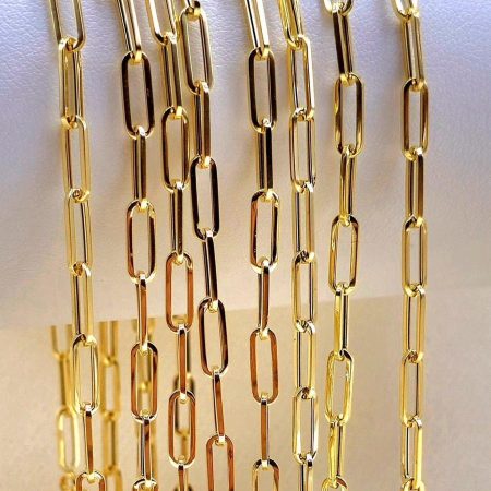 Solid 14K Gold Paperclip Link Chain Necklace 3.80mm Thickness