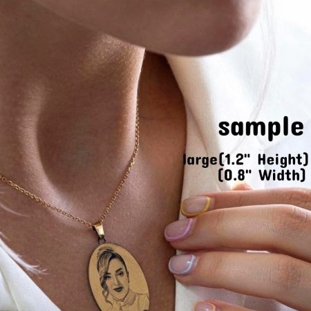 Solid 18K-14K Gold Custom Photo Pendant Necklace 4.5gr