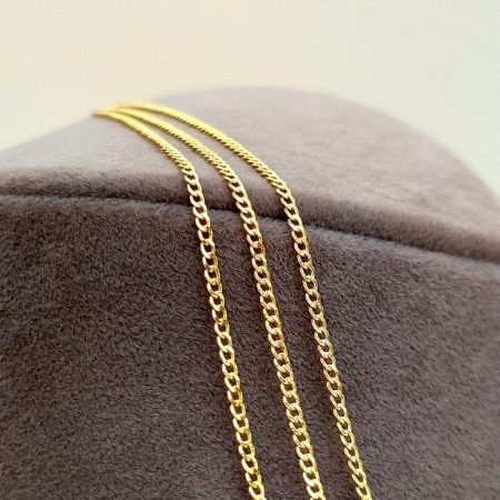 Solid 18K Gold Miami Cuban Chain Necklace 1.5mm 19 3/4 inch Length