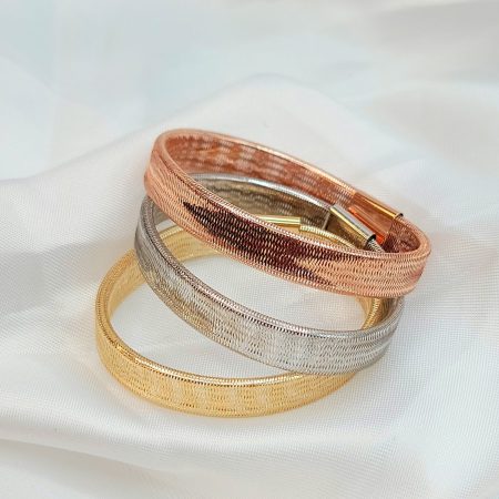 Solid 18K Gold Knit Mesh Bracelet Bangle 2.53gr