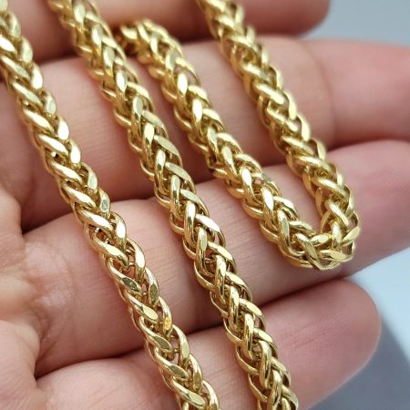 Solid 14K Gold Franco Chain Necklace 4.5mm 20-27.5 inch Length