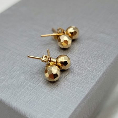 Solid 18K Gold Ball Stud Earrings 1.26 gr