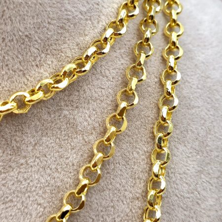Solid 14K Gold Rolo Chain Necklace 5mm 16-25.75 inch Length