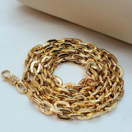 Solid 18K Gold Cable Chain Necklace 6.5mm 18-26 inch Length