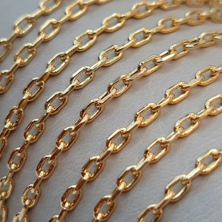 Solid 18K Gold Cable Chain Necklace 2mm 16-26 inch Length