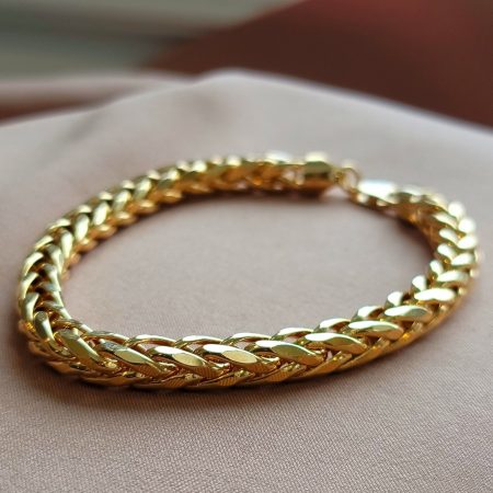 Solid 18K Gold Franco Foxtail Chain Bracelet 5mm 7-8.75 inch Length
