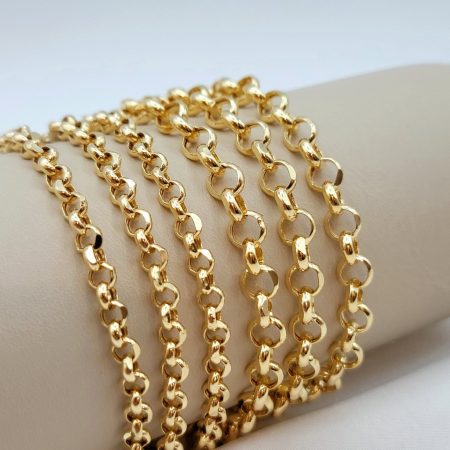 Solid 14K Gold Rolo Chain Necklace 4.5mm-7mm 16-26 inch Length