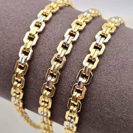 Solid 18K Gold Cable Chain Necklace or Bracelet 5.5mm 7-22.5 inch Length