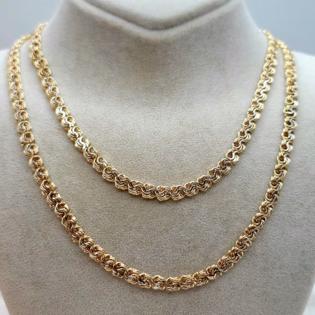 Solid 18K Gold Twisted Curb Chain Necklace 6mm 7.5-20 inch Length