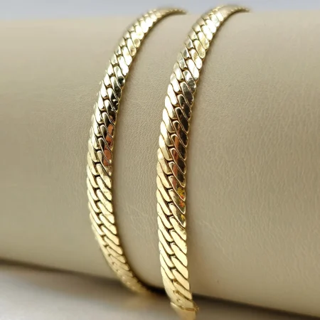 Solid 14K Gold Curb Bracelet 5.5mm 6-8.5 inch Length
