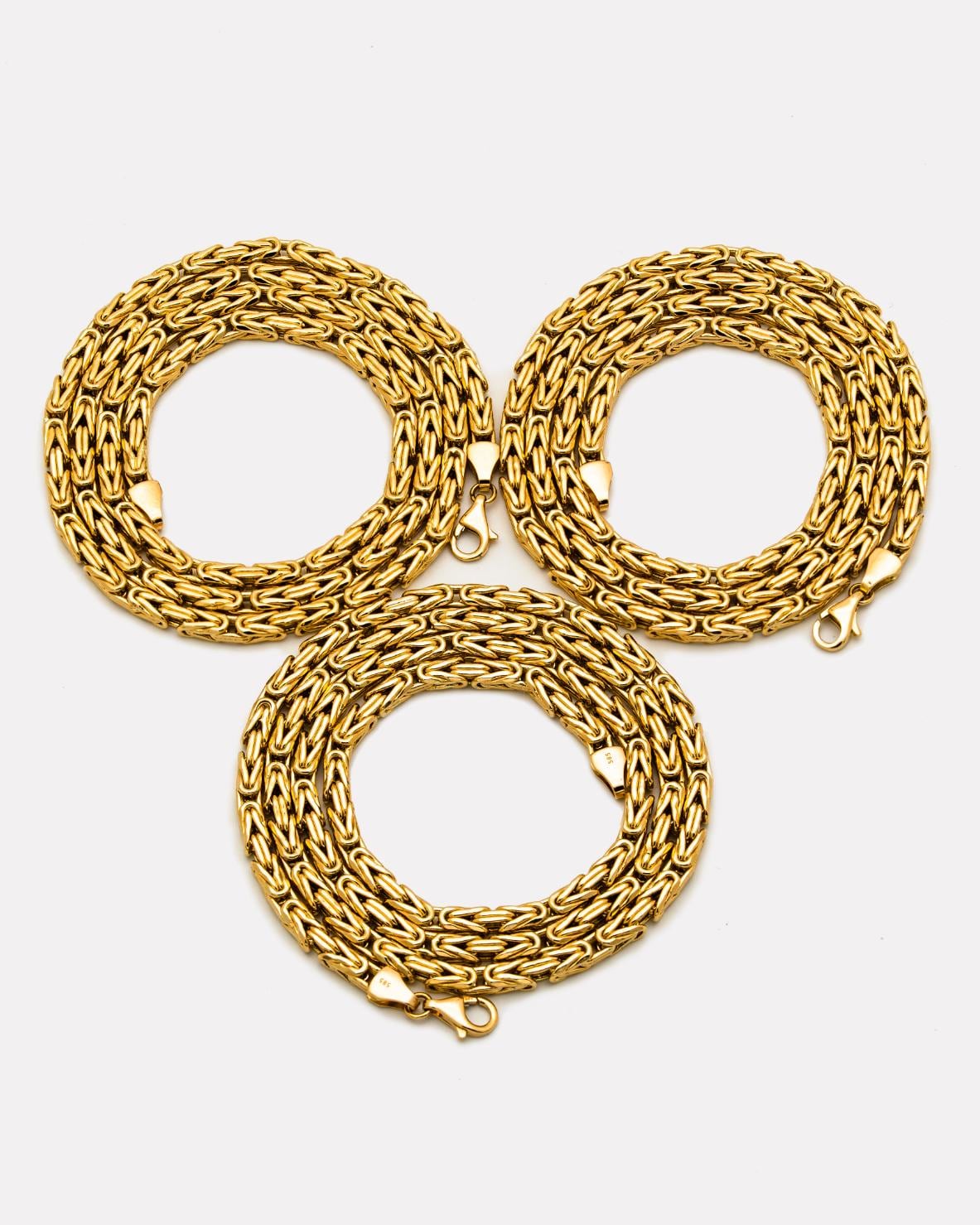 Il Fullxfull.8068322743 Qbvo Solid 14K Gold Byzantine 4mm Chain Necklace - Image 1